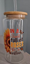 Glass Tumbler with Lid and  Straw